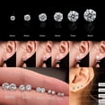 thumbnail image 5 of Sterling Silver Cubic Zirconia CZ Stud Earrings 3MM-8MM, Hypoallergenic Earrings, Next Level Jewelry, 5 of 5