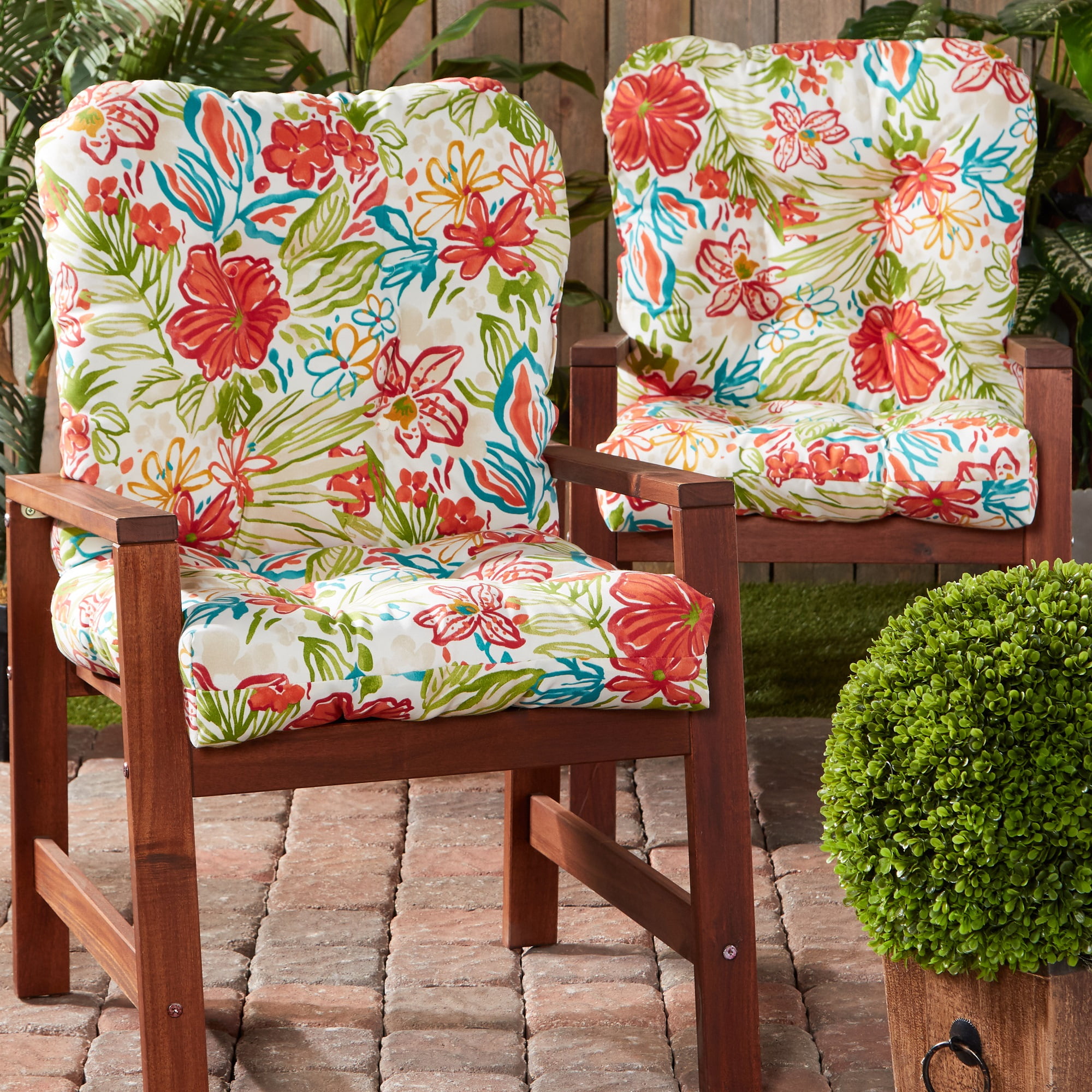 Breeze Floral Outdoor Chair Cushion (2-pack) - Walmart.com - Walmart.com