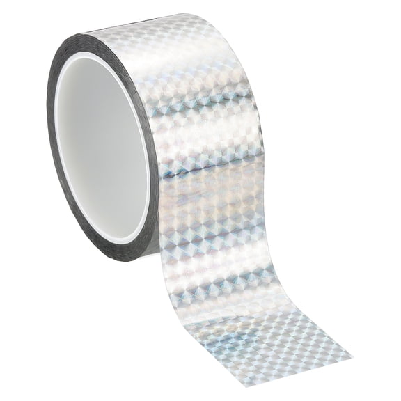 Metalized Polyester Film Tape 2 Inch x 55 Yards, Metallic Decor Tape Laser Silver
