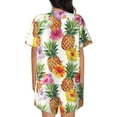 thumbnail image 3 of Picia Hawaiian Pineappl Pajamas Sets for Women Soft Short-Sleeved Pjs with Lounge Shorts Two Piece Sleepwear-Small, 3 of 9
