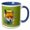 Blue/White, variant on 3drose, for Fox Sake Another Year Older with Beautiful Artistic Fox, 11oz Two-tone Black Mug