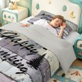 thumbnail image 3 of meiyoeat Rustic Happy Camping Twin Comforter Sets,Vintage Farmhouse Cabin Bedding Set For Boys,Light Gray Reversible,2pcs,1 Comforter and 1 Pillowcase, 3 of 7