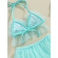 thumbnail image 6 of Bagilaanoe Newborn Baby Girls Swimsuits 2 Piece Bikinis Set Tulle Camisole Tops + Shorts 6M 12M 18M 24M Infant Swimwear Bathing Suit Beachwear, 6 of 8