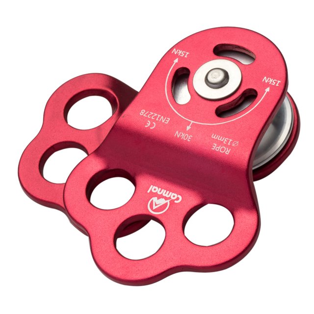 Equipos de Arbolista de Polea Trepadora Lateral Fija 30KN para Cuerda de 13 Mm Rojo Sunnimix Rodamiento de bolas de polea de escalada