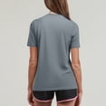 thumbnail image 4 of Workout Tops for Women Quick Dry Short Sleeve T-Shirts Loose Fit Athletic Fitness Clothing for Gym Running Yoga Summer Tops 2026 Gray XL, 4 of 5