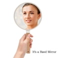 thumbnail image 5 of YEAKE Espejo de mano con asa para maquillaje, pequeño y lindo espejo de mano de madera para afeitarse con orificio para colgar, espejo de tocador de viaje portátil de una sola cara para hombres y muje, 5 of 5