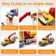 thumbnail image 3 of Kids Tow Truck with Car Toys, 15" Large Tow Truck Toy, Friction Powered Transport Truck Crane Toy with Lights and Sounds, Play Vehicle Toys for Kids, 3 of 6