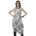 thumbnail image 2 of Moomaya Women's Printed One-Shoulder Cowl Kurti Sleeveless Dress Boho Party Designer Clothing, 2 of 7