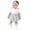 Blue, variant on Girls One-Piece Romper Dress Outfits Short Sleeve Plaid Ribbed Bodysuits Headbands Set Summer Baby Girl Clothes Set Size 9-12 Months