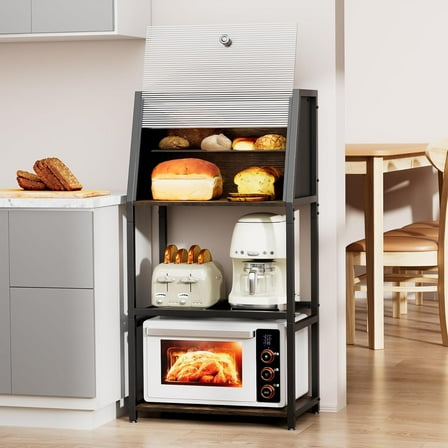 2025 Baker's Rack,2 in 1 Bread Box for Kitchen Organizers and Storage,38.6'' Standing Bread Boxes