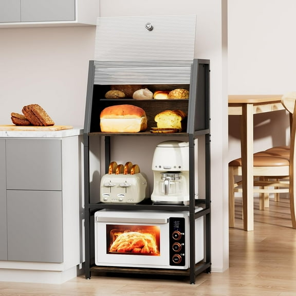 2025 Baker's Rack,2 in 1 Bread Box for Kitchen Organizers and Storage,38.6'' Standing Bread Boxes