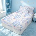 thumbnail image 3 of Erosebridal Cute Hot Air Ballon Zipper Full Size Comforter Sets with Fitted Sheet and 2 Pillowcases, Romantic Love Zipper Bedding Set, Stars Reversible, Sky Blue White, Stars Reversible, 3 of 7