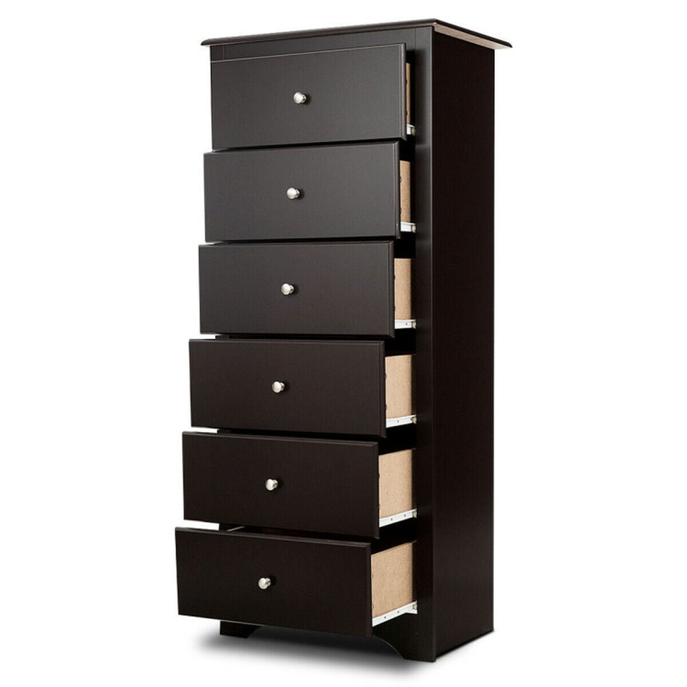 Finihen Storage Cabinet, Floor Cabinet, 6 Drawers Chest Dresser Clothes Storage Bedroom Furniture Cabinet, for Bathroom, Living Room, Bedroom, Kitchen, Brown