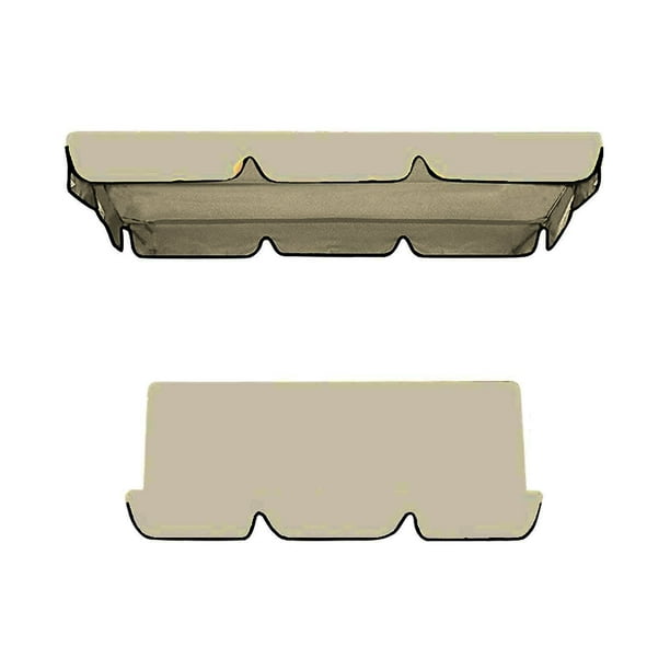 Funda para Asiento de Jardín, Diseño de Doble Reemplazo, Tela Resistente, Impermeable, para Patio Exterior, Fácil Instalación, Sombrilla, Tamaño 142 X 120 X 18 Cm, Beige, Marrón y Negro.