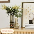 thumbnail image 3 of Beautiful 8.5" Tall Ribbed Oyster Gray Tubular Glass Vase by Drew Barrymore, 3.93" D, 3 of 9