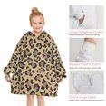thumbnail image 6 of Brown and Black Leopard Print Blanket Hoodies for Kids 6-13YR Oversize Wearable Blanket Hoodies for Boys Girls Teens, 6 of 7