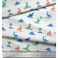 thumbnail image 2 of Soimoi White Poly Georgette Fabric Balloon & Dinosaur Kids Printed Craft Fabric by the Yard 52 Inch Wide, 2 of 3