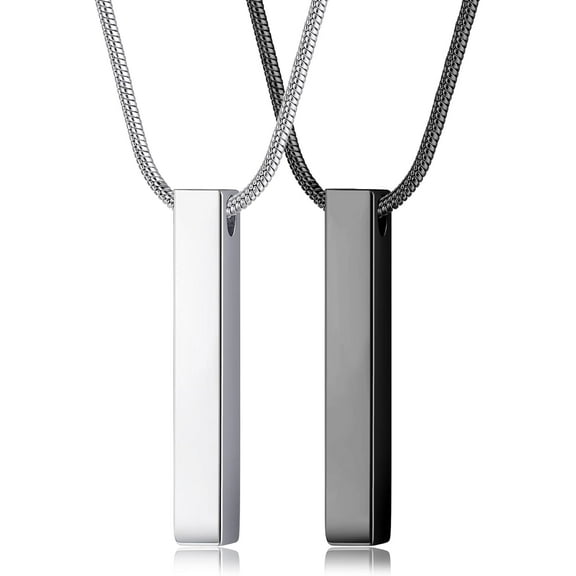 Stainless Steel Mens Necklace Bar Pendant Necklace For Men And Women Couples Necklaces 22 Inches Snake Chain Unisex