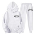 thumbnail image 3 of Hoodie Sweatshirt Tracksuit Oversized Jogger Sweatpants Men's 2 Piece Bear Letter Graphic Sweatsuit Pullover Top Drawstring Waist Pants Set (White, XXXL), 3 of 4