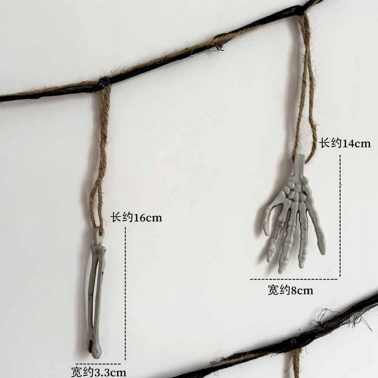 Halloween Skeleton Hand Bone Necklace for Women Men, Creepy