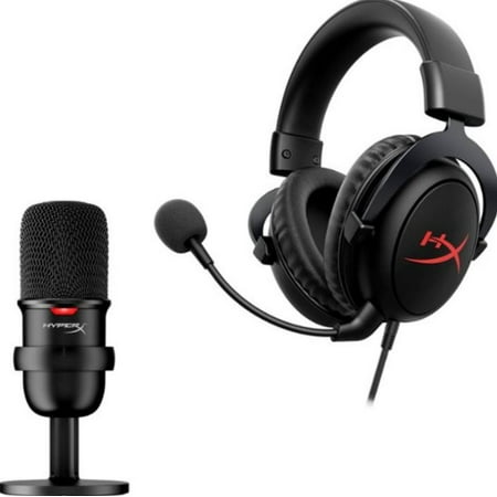 HyperX - SoloCast Wired USB Condensor Microphone and Cloud Core Wired 7.1 Surround Sound Gaming Headset - Streamer Starter Pack (Used)