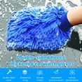 thumbnail image 2 of Jkung 1 Pair Chenille Microfiber Car Wash Mitt Scratch Lint Free Double-sided Cleaning Strong Water Absorption Thickened Car Wash Gloves, 2 of 7