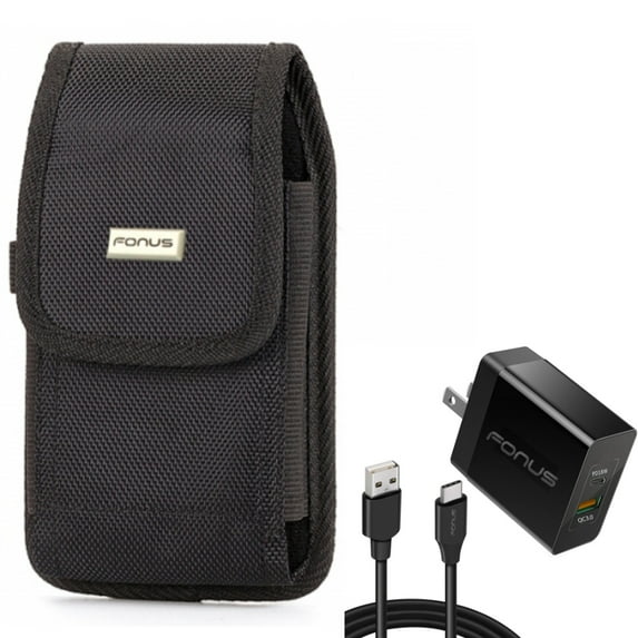 Case Belt Clip w 36W PD Home Charger for Samsung Galaxy S22 Ultra,S21,S21 Ultra,S21 Plus,Ultra S20 Plus,S20 Fan Edition,Fan FE 5G - Swivel Holster Rugged, Fast Type-C 6ft Long Cable USB-C