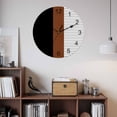 thumbnail image 2 of Wall Clock Brown Black Lines Clocks PVC Silent Non-Ticking Battery Operated Decorative Boho Style Round Clock for Home Living Room Kitchen Bedroom Office School Wall Decor 14 Inch, 2 of 9
