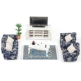 thumbnail image 6 of Ksopiavobs Miniature Dollhouse Furniture 1 12 Scale - Wooden Dollhouse Furniture Set for Dollhouse Living Room - Doll House Furniture Incl Sofa, TV Cabinet, Coffee Table and Other Accessories (Blue), 6 of 6