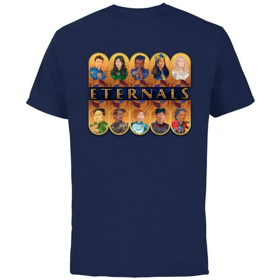 Marvel Eternals Team of Immortal Beings - Short Sleeve Cotton T-Shirt for Adults - Customized-Navy