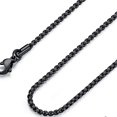 thumbnail image 1 of USENSET-cadena de acero inoxidable para hombre y mujer, collar de caja de alta calidad, color negro, Rolo, 18-36 pulgadas, 2MM, 3MM, 4MM, 1 of 3