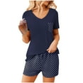thumbnail image 2 of Lolmot Women's 2 Piece Outfits Summer Short Sleeve Tops and Shorts Soft Lounge Sleepwear Pajama Set with Pockets, 2 of 6