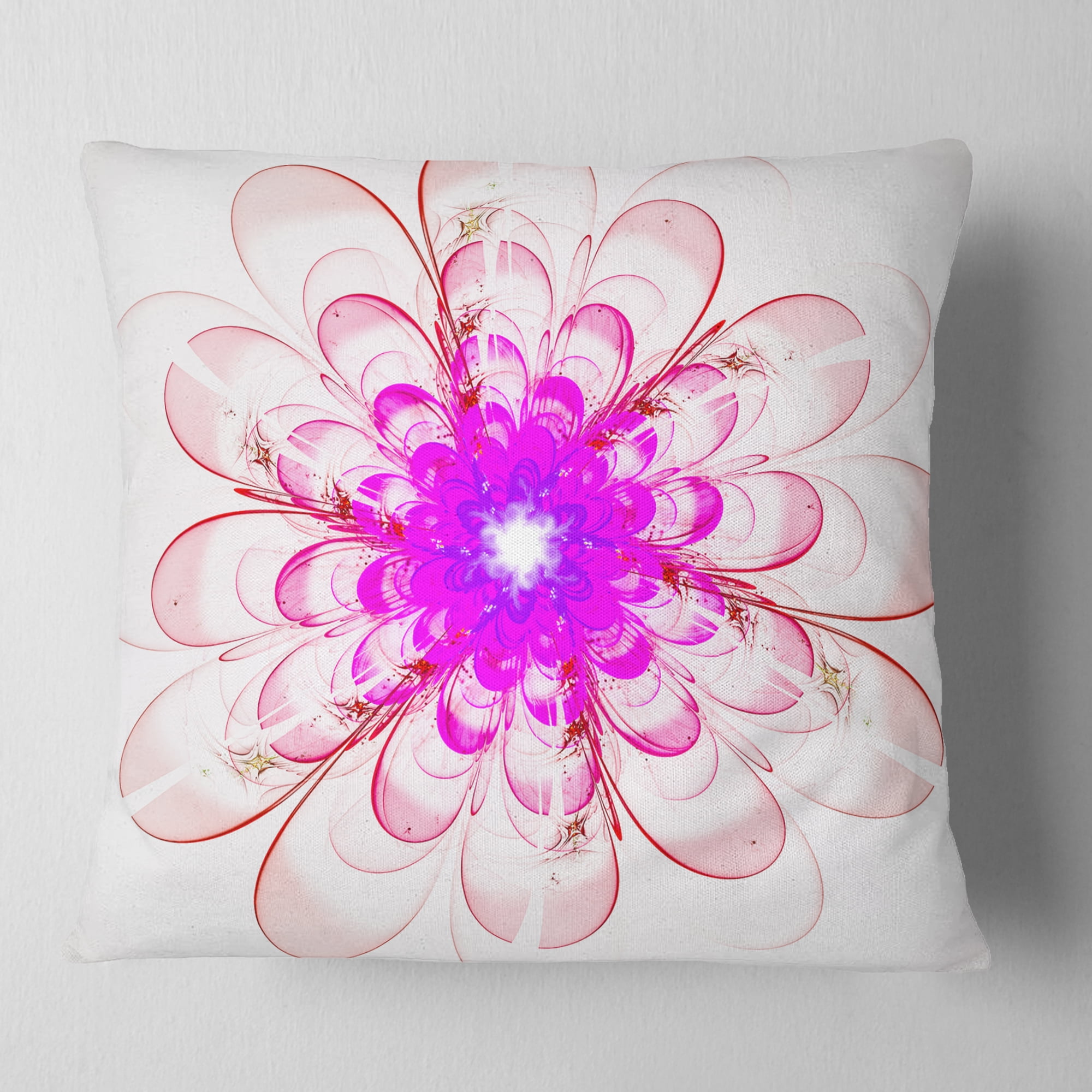 Designart 18" x 18" Pink Polyester Throw Pillow