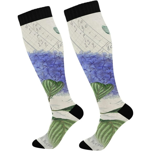 FREEAMG Black Checkboard Compression Socks for Women and Men, 1 Pair