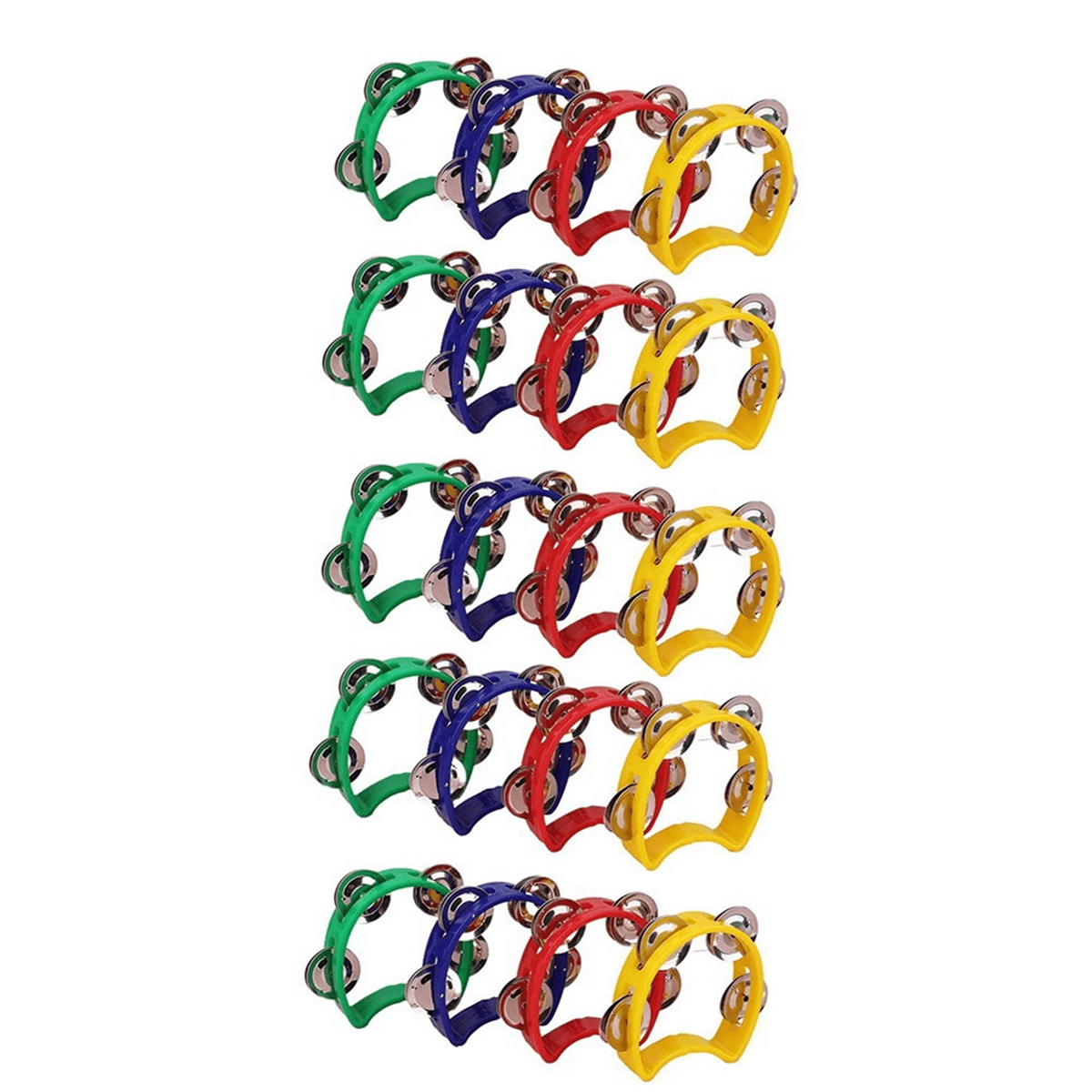 40Pcs Plastic Tambourine Musical Instruments, Mini Handheld Tambourines,Percussion Rhythm Instruments