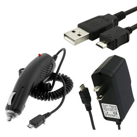 For Barnes and Noble Barnes and Noble New Nook Color Premium Combo Pack - Wall Charger + Car Charger + Micro USB