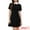 Black, variant on INSPIRE CHIC Womens Peter Pan Contrast Collar Short Sleeves Flare Dress XS Black