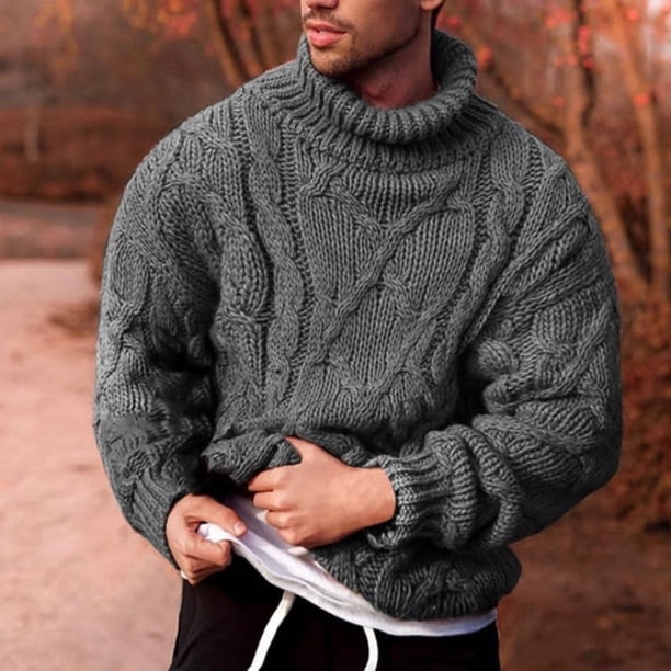 Suéter de cuello alto torcido casual de moda europea y americana de otoño e invierno para hombre suéter de hombre
