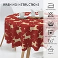 thumbnail image 6 of XMXT Waterproof Table Cloth, Golden Moose Red Print Polyester Round Tablecloth for Dining Party Decor, 60 inches, 6 of 8