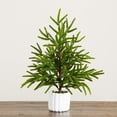 thumbnail image 7 of Nearly Natural 22in. Artificial Real Touch Norfolk Island Pine in White Decorative Planter with Natural Look, 7 of 7