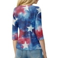 thumbnail image 4 of Women'S Tops Casual, 3/4 Length Sleeve 4Th Of July Collar Pullover Top Red White And Royal Blue T Shirt Sexy Tops For Women Yoga T Shirts Tops Trendy Business Casual Tank (3XL, Blue) ZMTing, 4 of 4