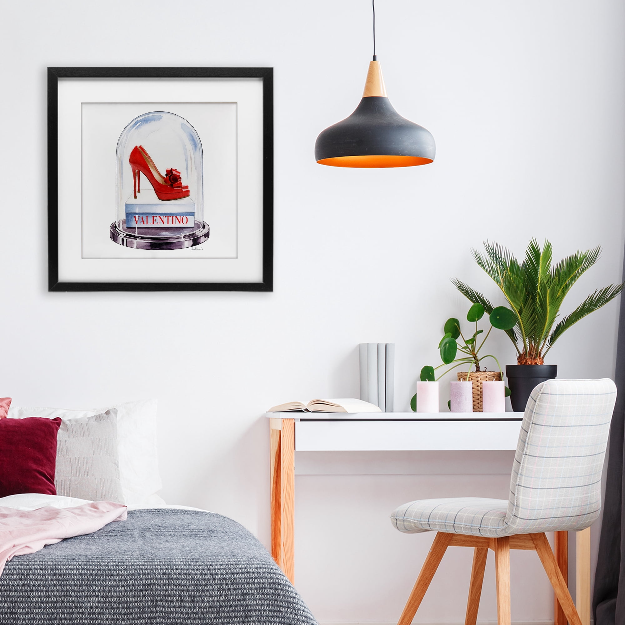 Stupell Industries Red Heels in Bell Jar Black Framed Print Under Glass, design by Amanda Greenwood