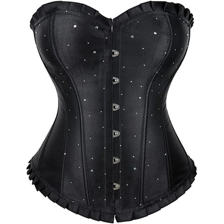 

QWZNDZGR Corset Tops for Women Bustier Shapewear Lingerie Lace Waist Push Up Bodysuit…