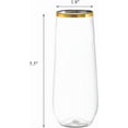 thumbnail image 2 of Highcool 48-Piece Plastic Stemless Glasses, 9 Oz Clear Highball and Mimosa Glasses for Cocktails, Parties, Weddings, Shatterproof with Rim, 2 of 6