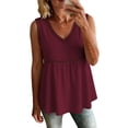 thumbnail image 4 of BUIGTTKLOP Tank Tops for Women 2026 Crochet V Neck Cotton Linen Shirts Babydoll Sleeveless Blouses Summer Clothes, 4 of 5