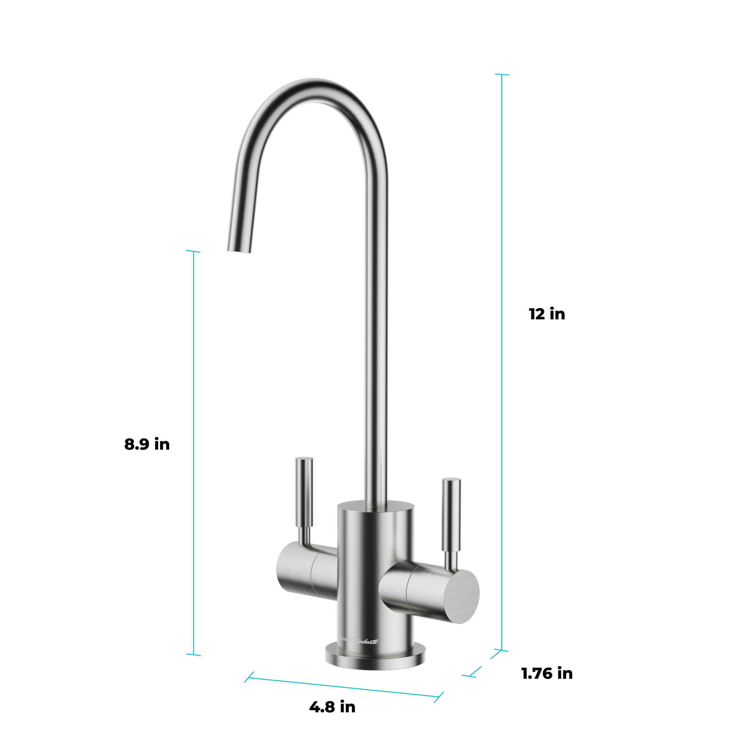 American Standard Kitchen Hot Water Dispenser 1500W with Brushed Nickel Dual Handle Faucet 41-ASH-410-F565-BN