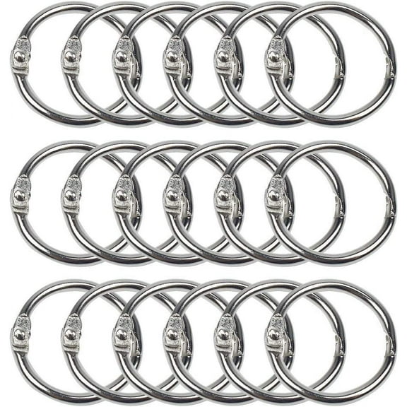 50 Pcs Binder Rings, 1 Inch Metal Book Ring Index Card Rings Nickel Plated Steel Book Rings for School, Home, Office Supplier (Silver)