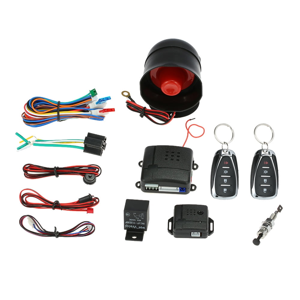 Anti-Theft Alarm Immobiliser System with Shock Sensor Universal Fits for All Car MASO Car Remote Central Locking Kit 4 Doors Keyless Entry System