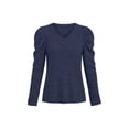 thumbnail image 2 of JWD Long Sleeve Shirts for Women V Neck Casual Tunic Tops Lightweight Pullover Navy Blue-XX-Large, 2 of 6