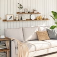 thumbnail image 6 of HOOBRO Set of 3 35.4-Inch Floating Wall Shelves with Raised Edge & Invisible Brackets, Rustic Brown, 6 of 10